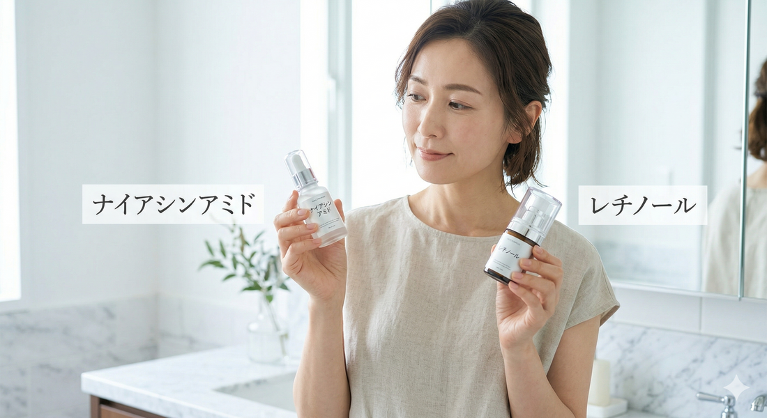 ナイアシンアミドとレチノール、40代のシミケアにはどちらが効く？違いと正しい使い方を解説